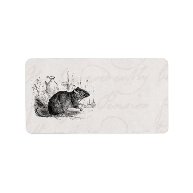 Étiquette Illustration vintage des années 1800 Rats de grang (Devant)
