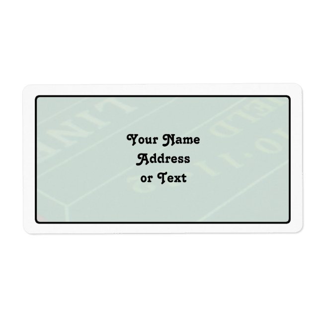 Étiquette Image de table Gamblers Craps (Devant)