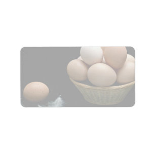 Étiquette Image des oeufs disposés dans une cuvette
