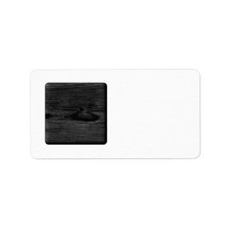 Étiquette Image en bois noir.