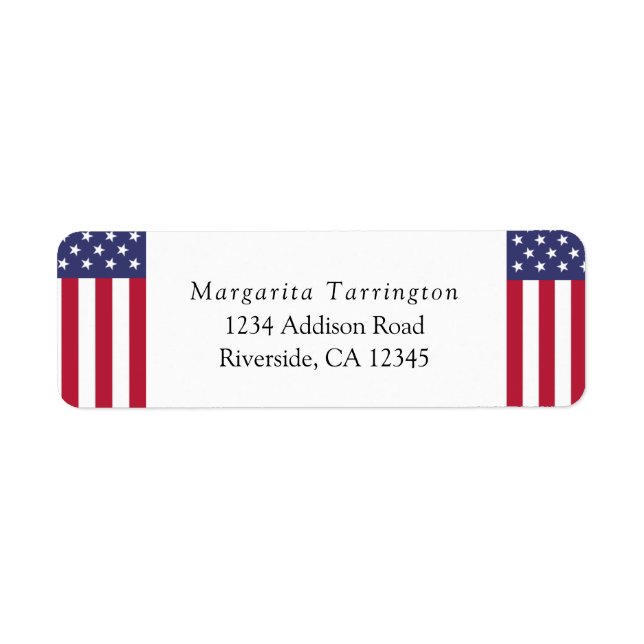 Étiquette Image personnalisée du drapeau américain (Devant)