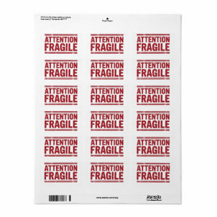 Étiquette images1 d'étiquette d'expédition Poignée avec soin