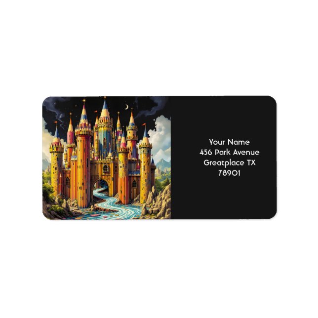 Étiquette Imaginaire Château Cute De Crayons (Devant)