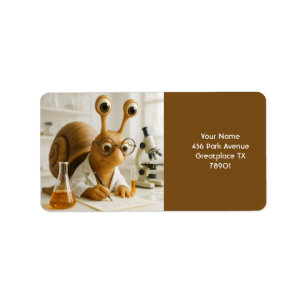 Étiquette Imaginaire Cute célèbre scientifique de l'escargot