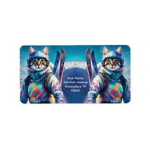 Étiquette Imaginaire Cute Chat Skis alpins