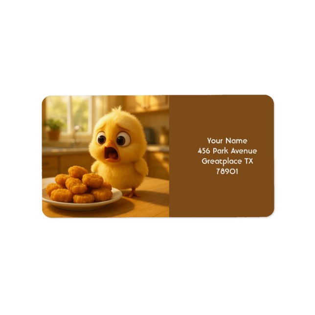Étiquette Imaginaire Cute Poulet Nuggets Bébé (Devant)