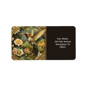 Étiquette Imaginaire Cute Steampunk Horloge d'oiseaux