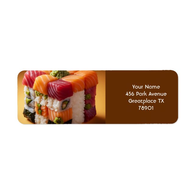 Étiquette Imaginaire Cute Sushi Petit Cube (Devant)