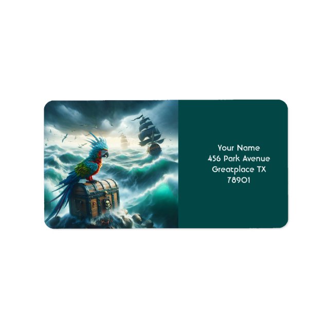 Étiquette Imaginaire Mauvaise tempête Pirates de la mer (Devant)