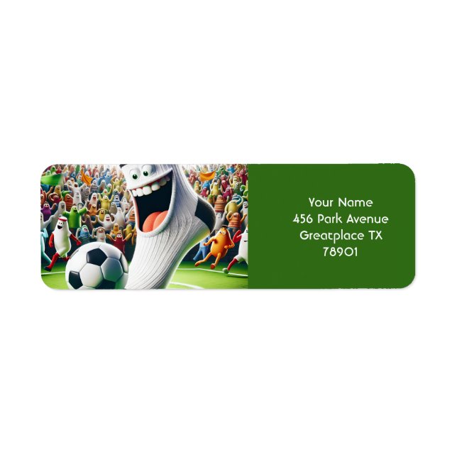 Étiquette Imaginaire mignon balle de soccer (Devant)