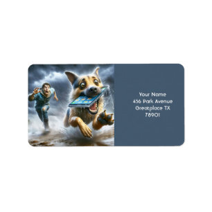 Étiquette Imaginaire mignon chien téléphone garçon