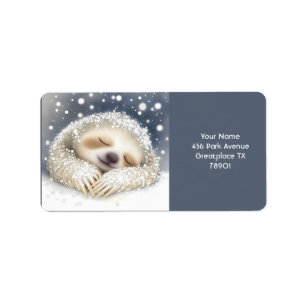 Étiquette Imaginaire mignon couchant neige