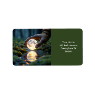 Étiquette Imaginaire mignon deux doigts lune