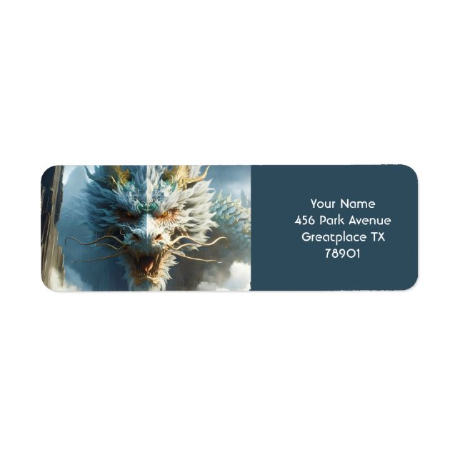 Étiquette Imaginaire mignon grand dragon fort (Devant)