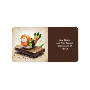 Étiquette Imaginaire mignon petit Sushi Bird