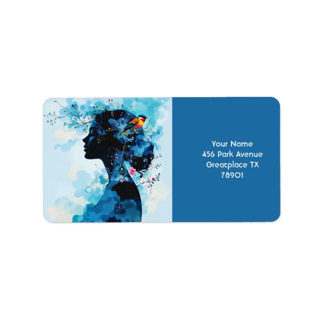 Étiquette Imaginaire mignon printemps fille oiseau (Devant)