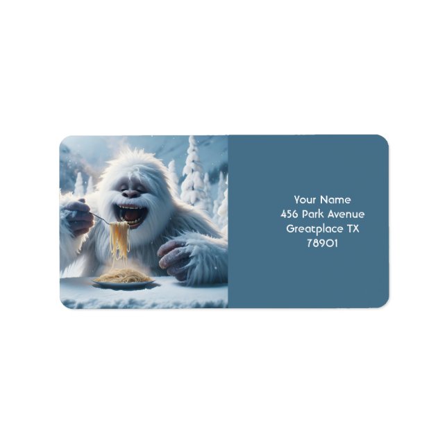 Étiquette Imaginaire mignon Spaghetti Yeti Neige (Devant)
