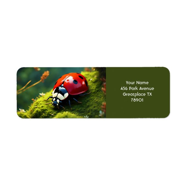 Étiquette Imaginaire mignon Vivid Ladybug Moss été (Devant)