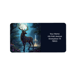 Étiquette Imaginaire Mignonne Lune Nuit de Cerfs