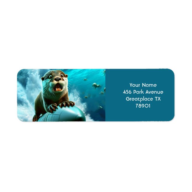 Étiquette Imaginaire Mignonne Torpedo Otter Mer (Devant)