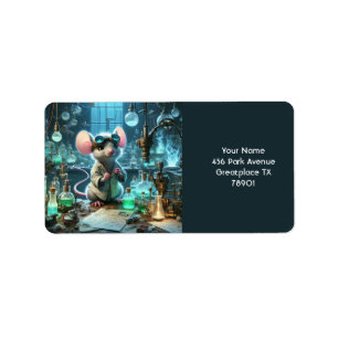 Étiquette Imaginaire minuscule scientifique de la souris