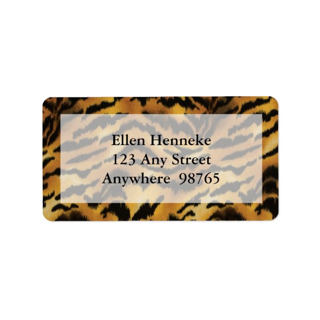 Étiquette Impression de tigre côté sauvage (Devant)