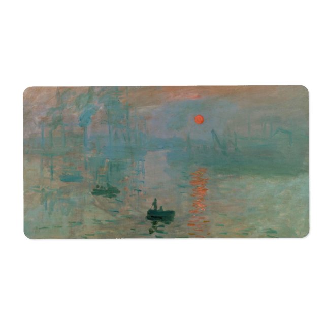 Étiquette Impression, Soleil Levant par Claude Monet 1872 (Devant)