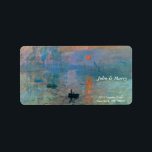 Étiquette Impression Sunrise par Claude Monet<br><div class="desc">Visitez mon magasin pour un design plus intéressant et plus de choix de couleurs => zazzle.com/iwheels*</div>