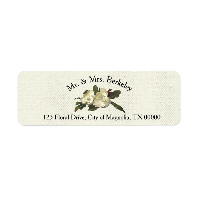 Étiquette In Love - Vintage Magnolia Floral Mariage Custom (Devant)