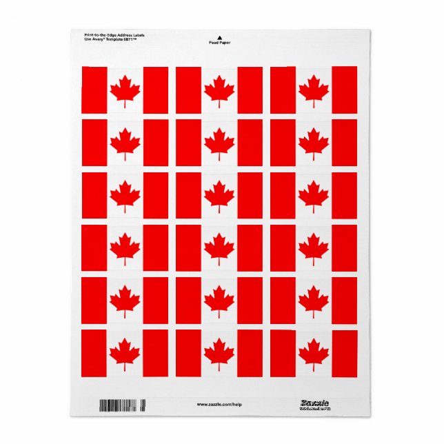 Étiquette Indicateur Canada Adresse de retour (Feuille entière)