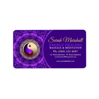 Étiquette Indigo Blue Purple Magic Mandala Healing