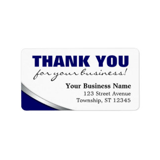 Étiquette Indigo Bold "Merci pour votre entreprise" Étiquett