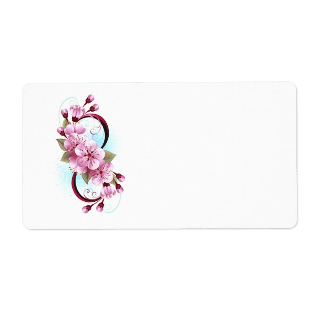 Étiquette Infinité avec les fleurs Sakura (Devant)