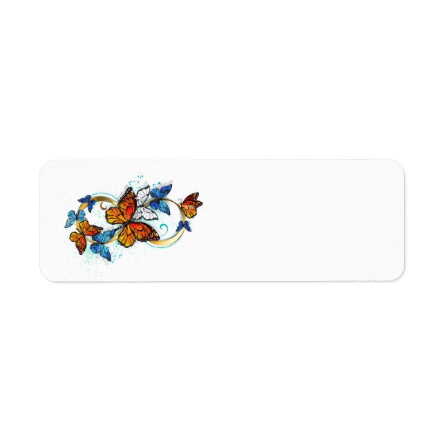 Étiquette Infinité de papillons monarques (Devant)
