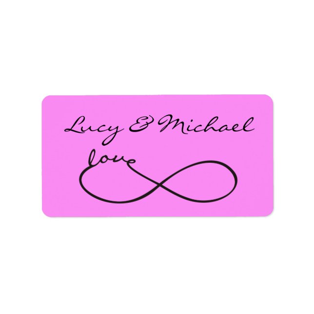 Étiquette Infinity Love Lemniscate noir + votre backgr. (Devant)