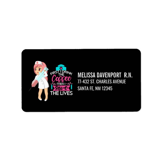 Étiquette Infirmière amusante qui dit avec une grande aiguil (Devant)