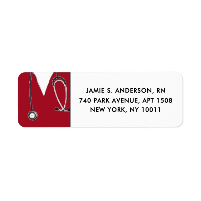 Étiquette Infirmière Graduation Rouge Retourner l'adresse Ét (Devant)