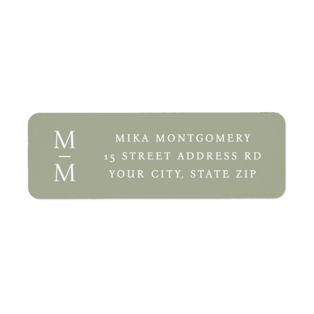 Étiquette Initiale de monogramme élégant adresse de retour s (Devant)