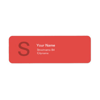 ÉTIQUETTE INITIALE MONOGRAMME MODERNE ROUGE