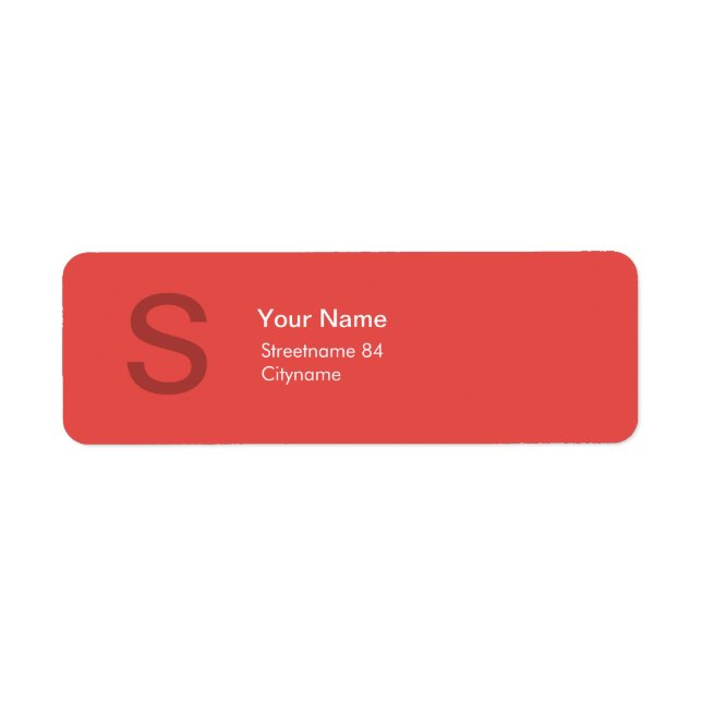 ÉTIQUETTE INITIALE MONOGRAMME MODERNE ROUGE (Devant)