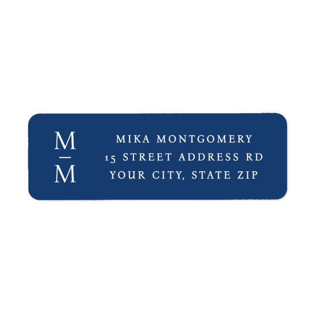 Étiquette Initiales de monogramme élégant adresse de retour  (Devant)