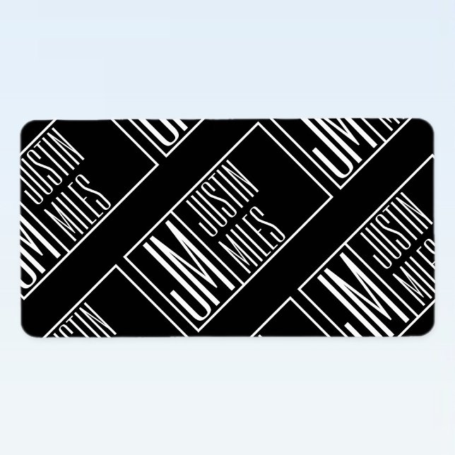 Étiquette Initiales modernes avec motif de monogramme de nom (Créateur téléchargé)