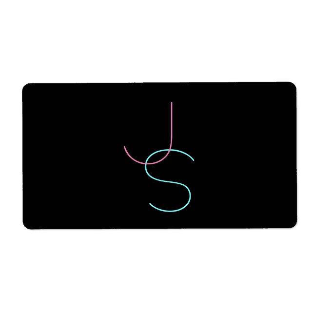 Étiquette Initiales modernes élégantes édifiables toutes les (Devant)