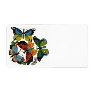 Étiquette Insectes vintages ou insectes, beaux papillons