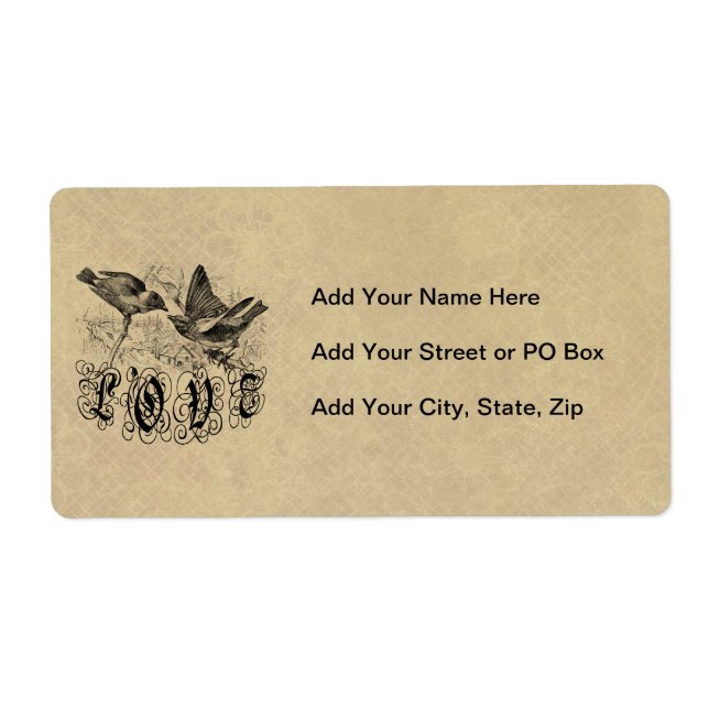 Étiquette Inséparables vintages Vêtements et cadeaux (Devant)