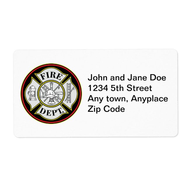 Étiquette Insigne rond du service d'incendie (Devant)