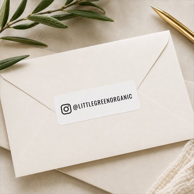 Étiquette Instagram | Autocollant de poignée Insta (Custom Instagram label sticker for envelopes, packages, thank you cards, and mailers.)