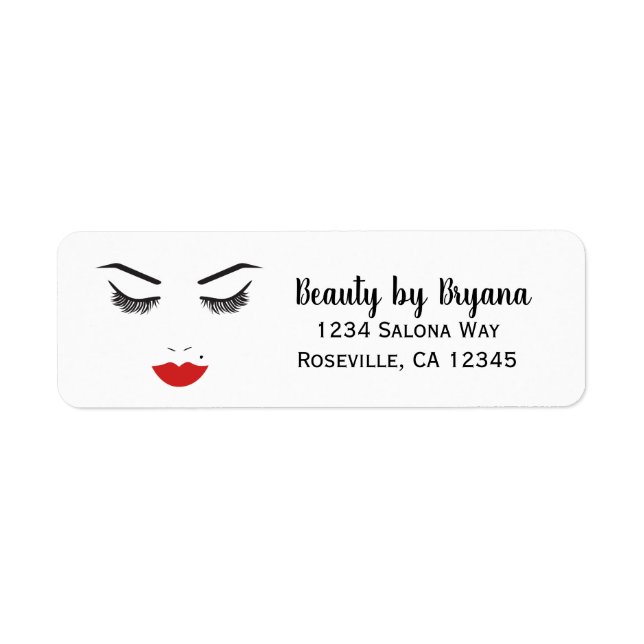 Étiquette Institut de Beauté Maquillage Visage Cils & Lèvres (Devant)