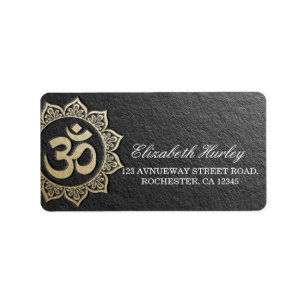 Étiquette Instructeur de méditation YOGA Black & Gold OM Man