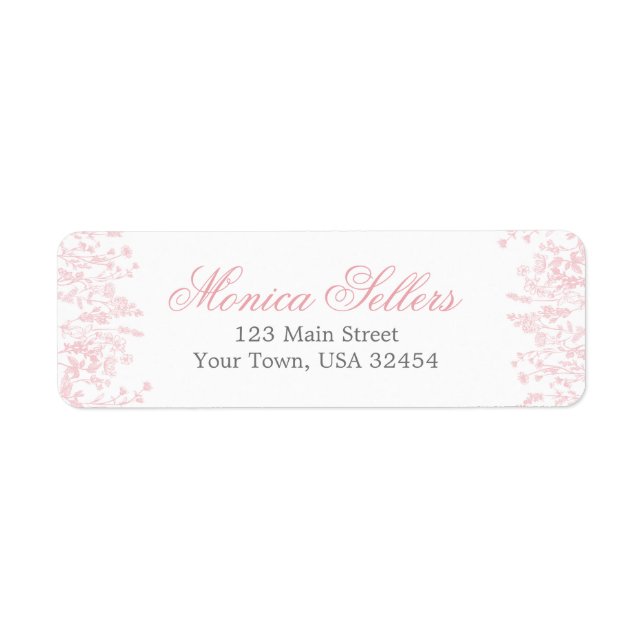 Étiquette Invitation à une Baby Shower avec un nœud rose (Devant)